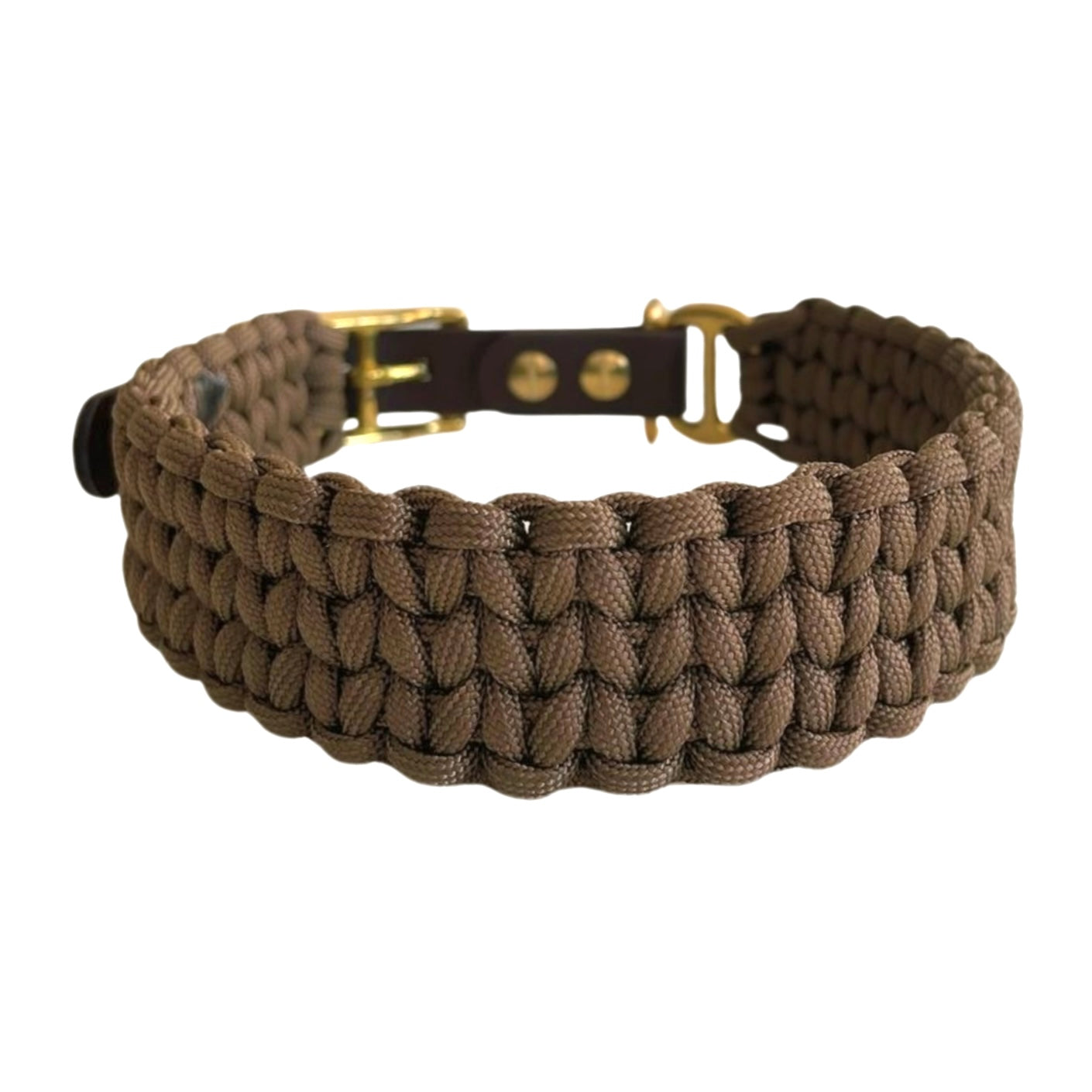 Paracord Hundehalsband braun Knoten für vier Pfoten