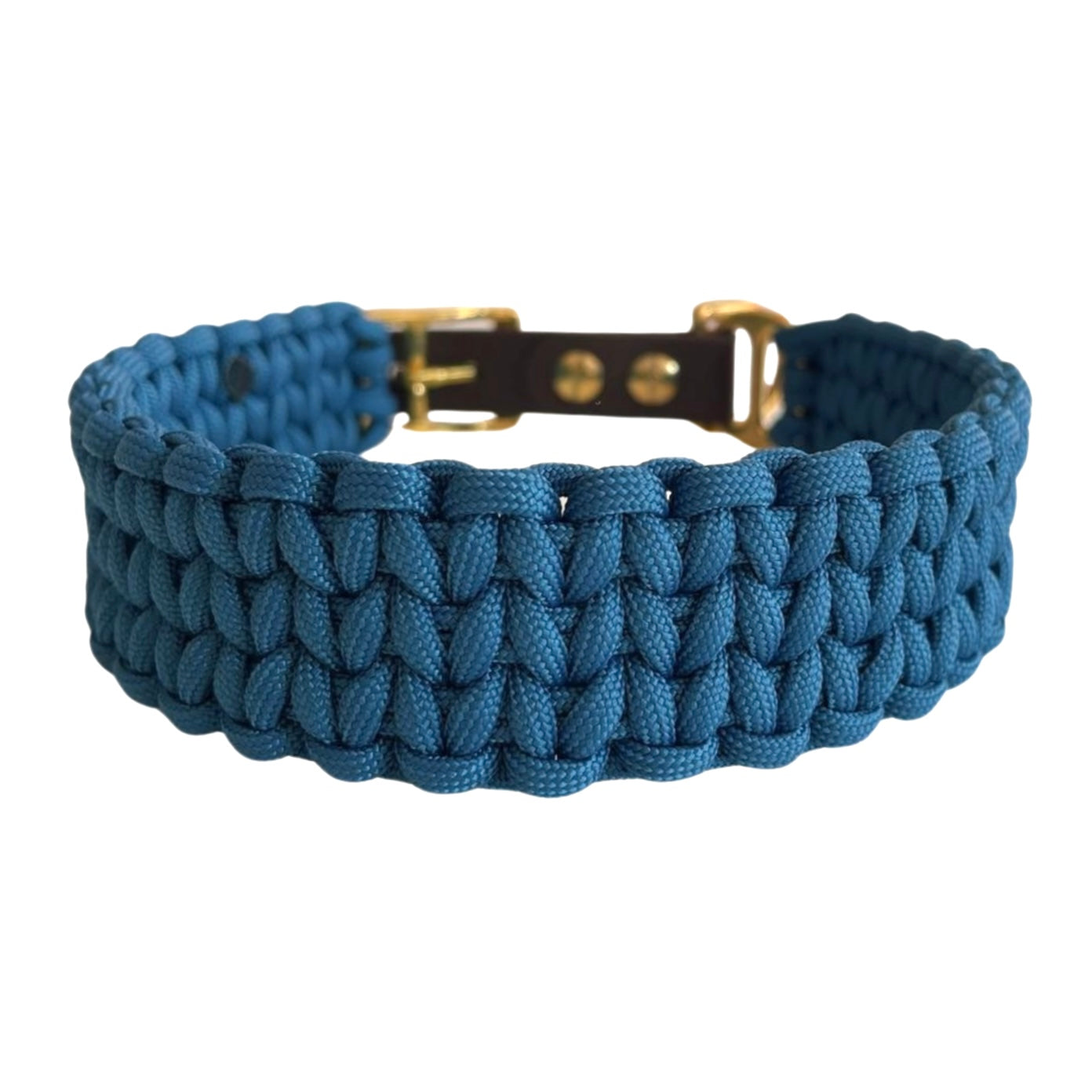 Paracord Hundehalsband blau Knoten für vier Pfoten