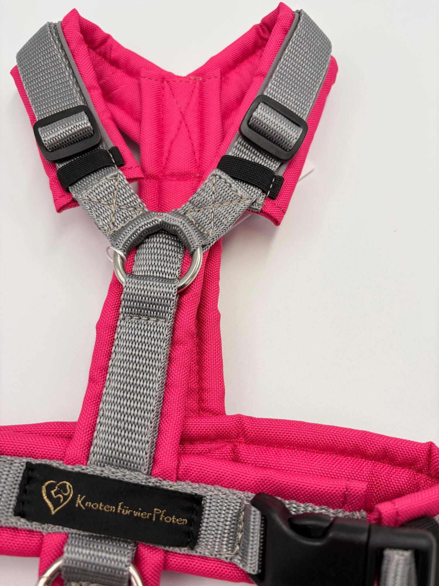 Brustgeschirr pink/grau reflektierend