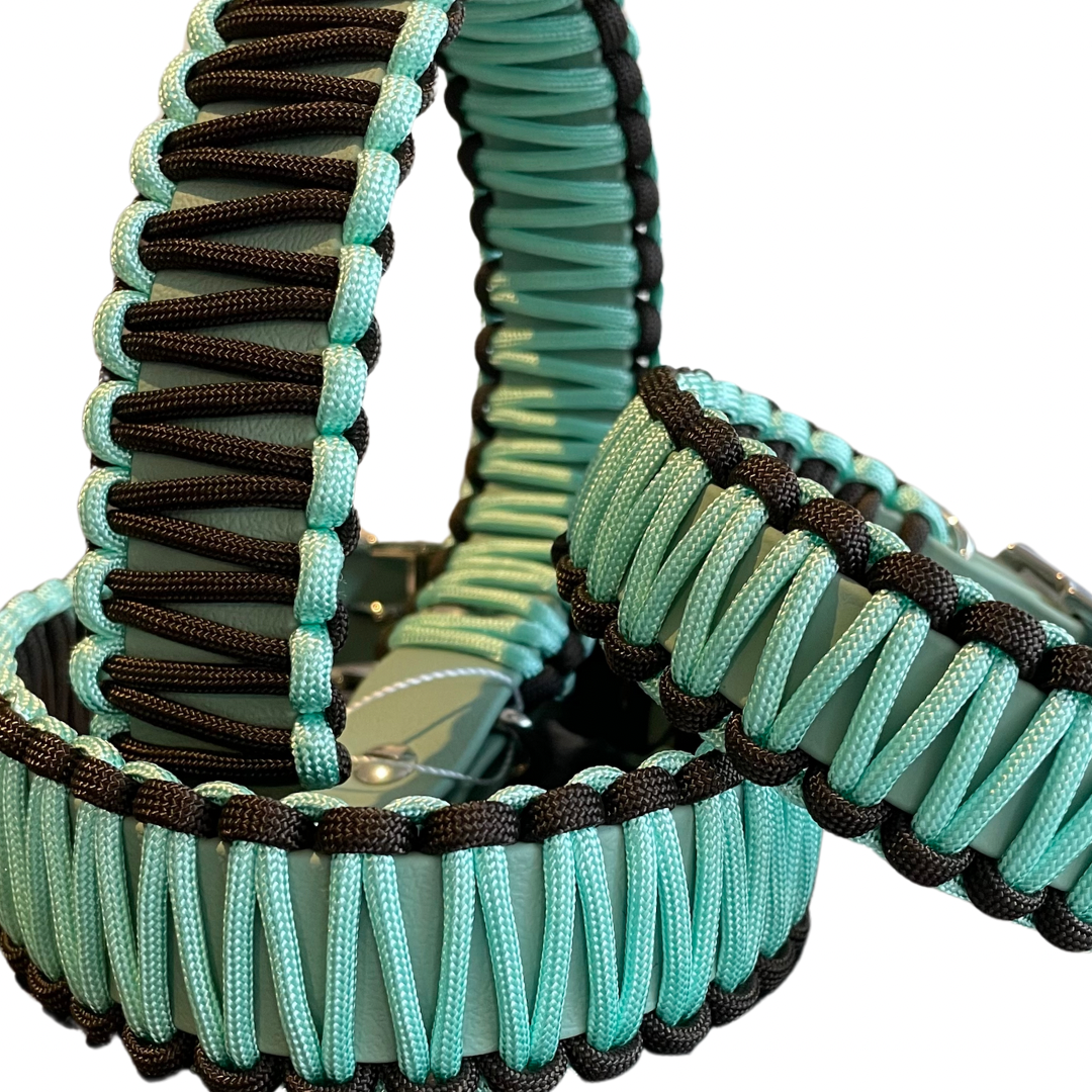 Knoten für vier Pfoten Hundehalsband aus Biothane und Paracord