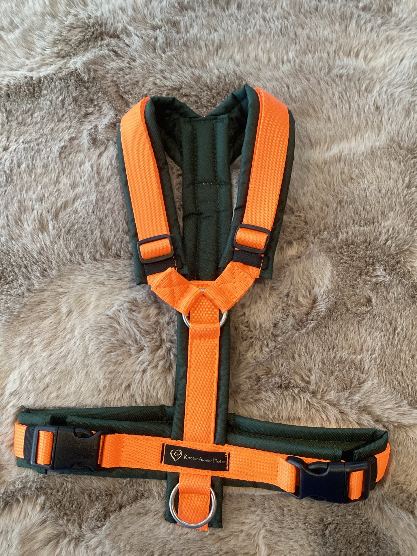 Hundegeschirr Y Geschirr Orange dunkelgrün