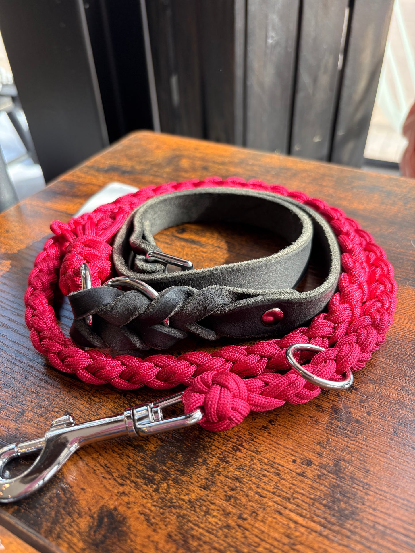 Paracord X Leder Hundeleine