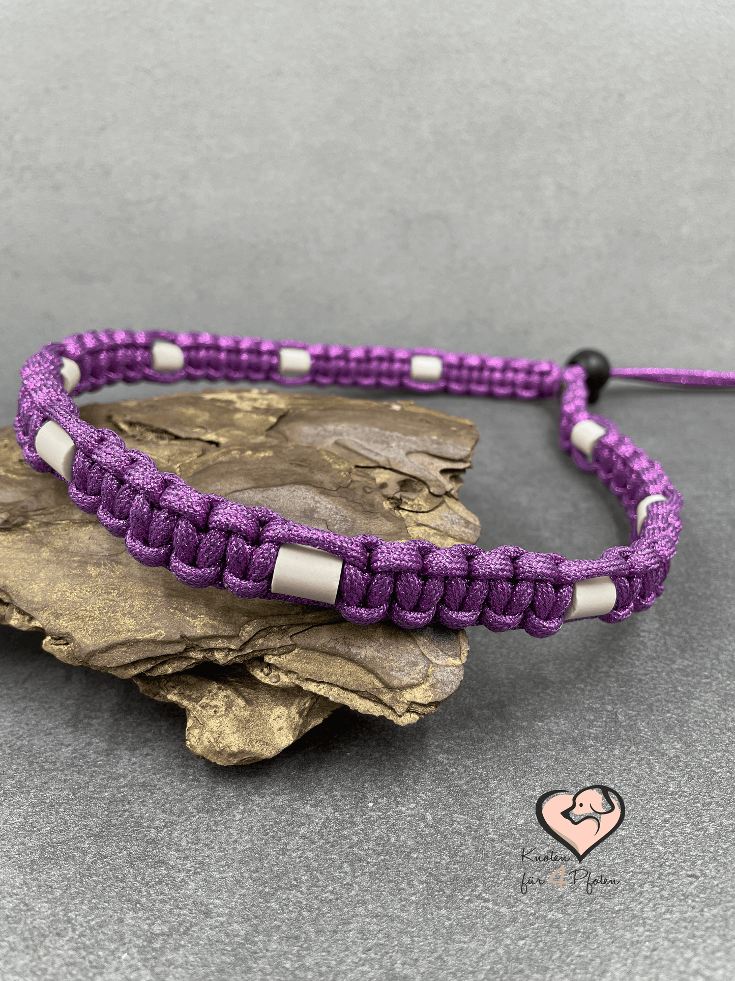 Paracord EM Keramik Halsband - Knoten-für-vier-Pfoten