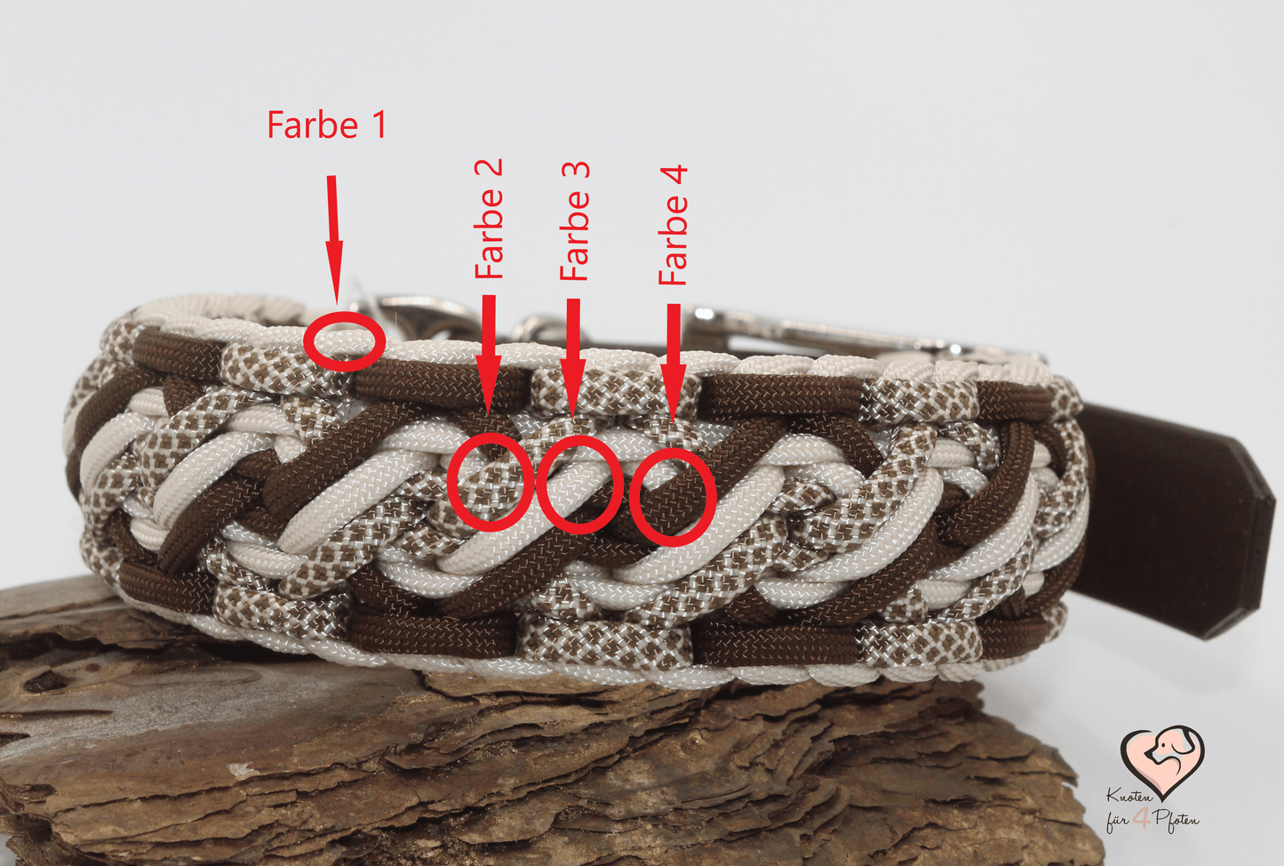 Paracord Halsband mit biothane Verschluss Hundehalsband farb. Anordnung