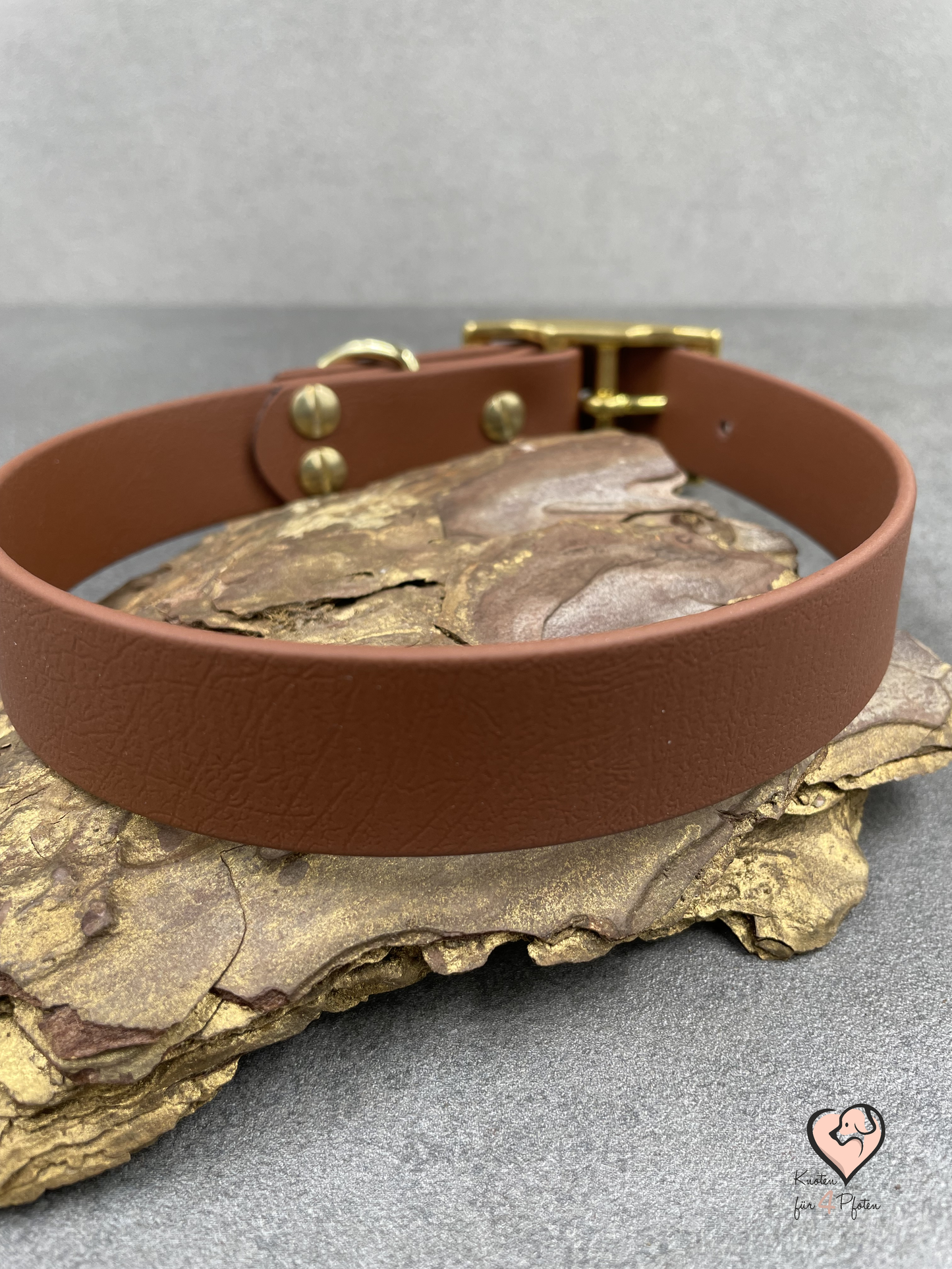 Biothane Halsband 25mm braun - Knoten-für-vier-Pfoten
