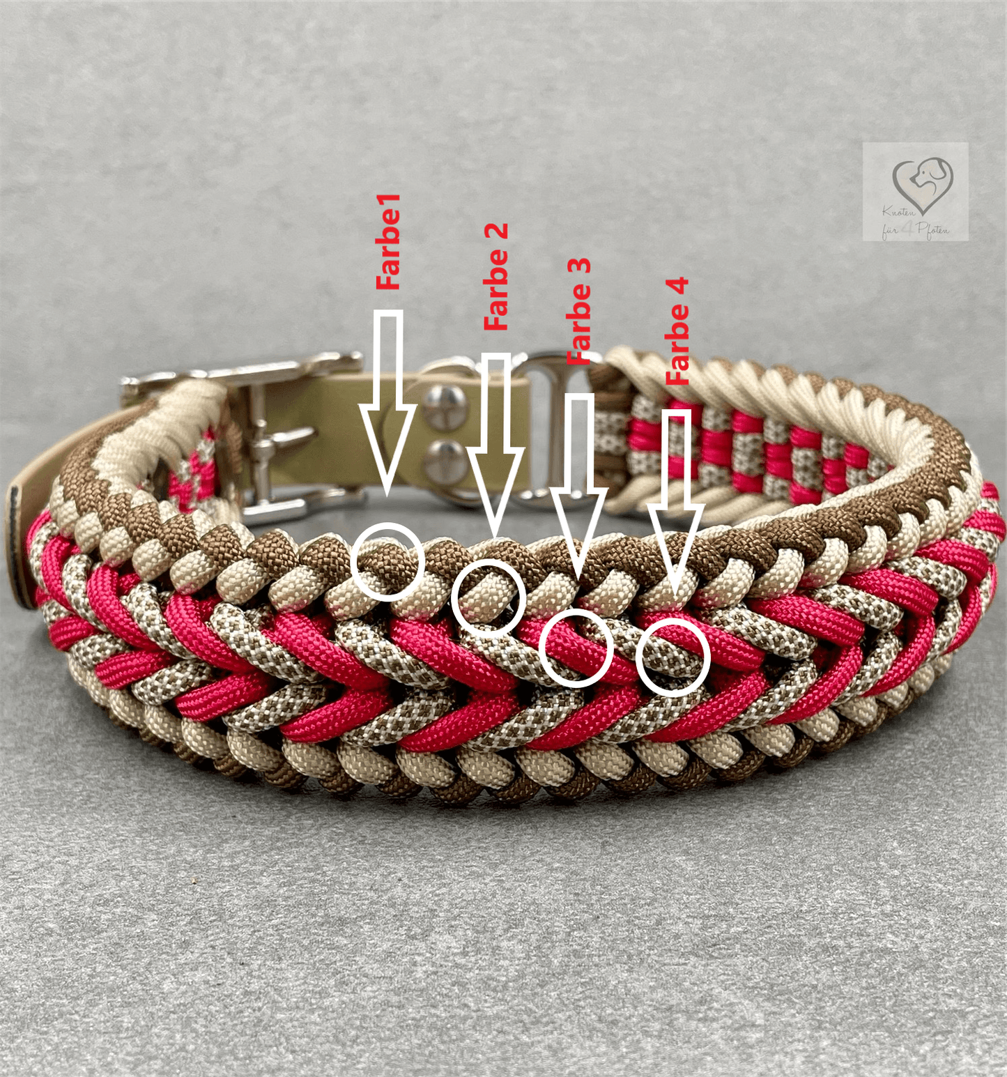 Paracord Halsband farb Anordnung