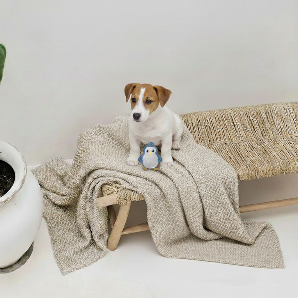 BUDDY. Hundespielzeug aus Leder für kleine Hunde "Pinguin"