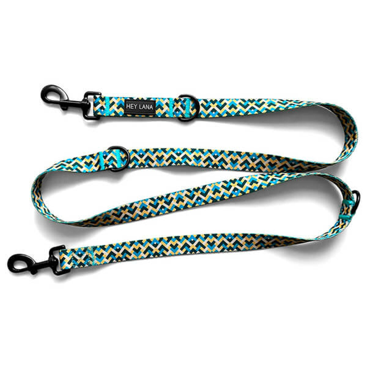 Hundeleine gelb blau kariert