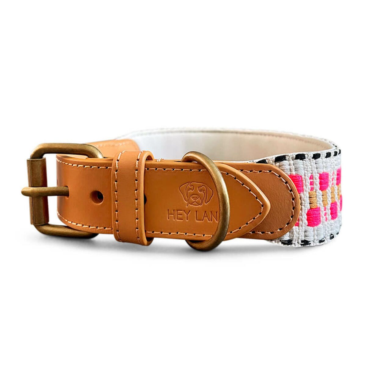 Knoten für vier Pfoten Hundehalsband  Pink Beige Hey Lana