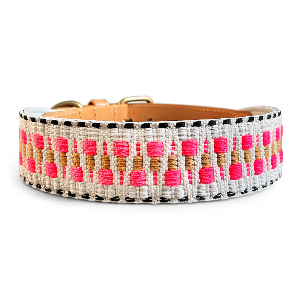 Knoten für vier Pfoten Hundehalsband  Pink Beige Hey Lana