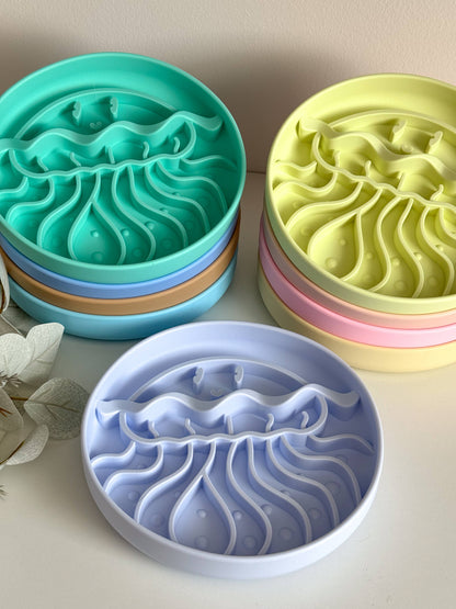 Slow Bowl Jellyfish für Hunde, Schleckmatte, Lick Mat, 