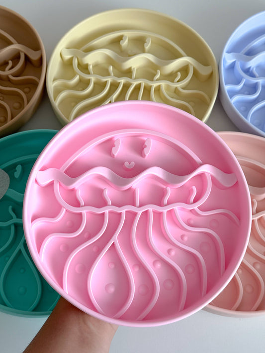 Slow Bowl Jellyfish für Hunde, Schleckmatte, Lick Mat, 