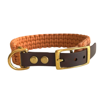 Paracord Hundehalsband Kupfer Verschluss Messing Knoten für vier Pfoten