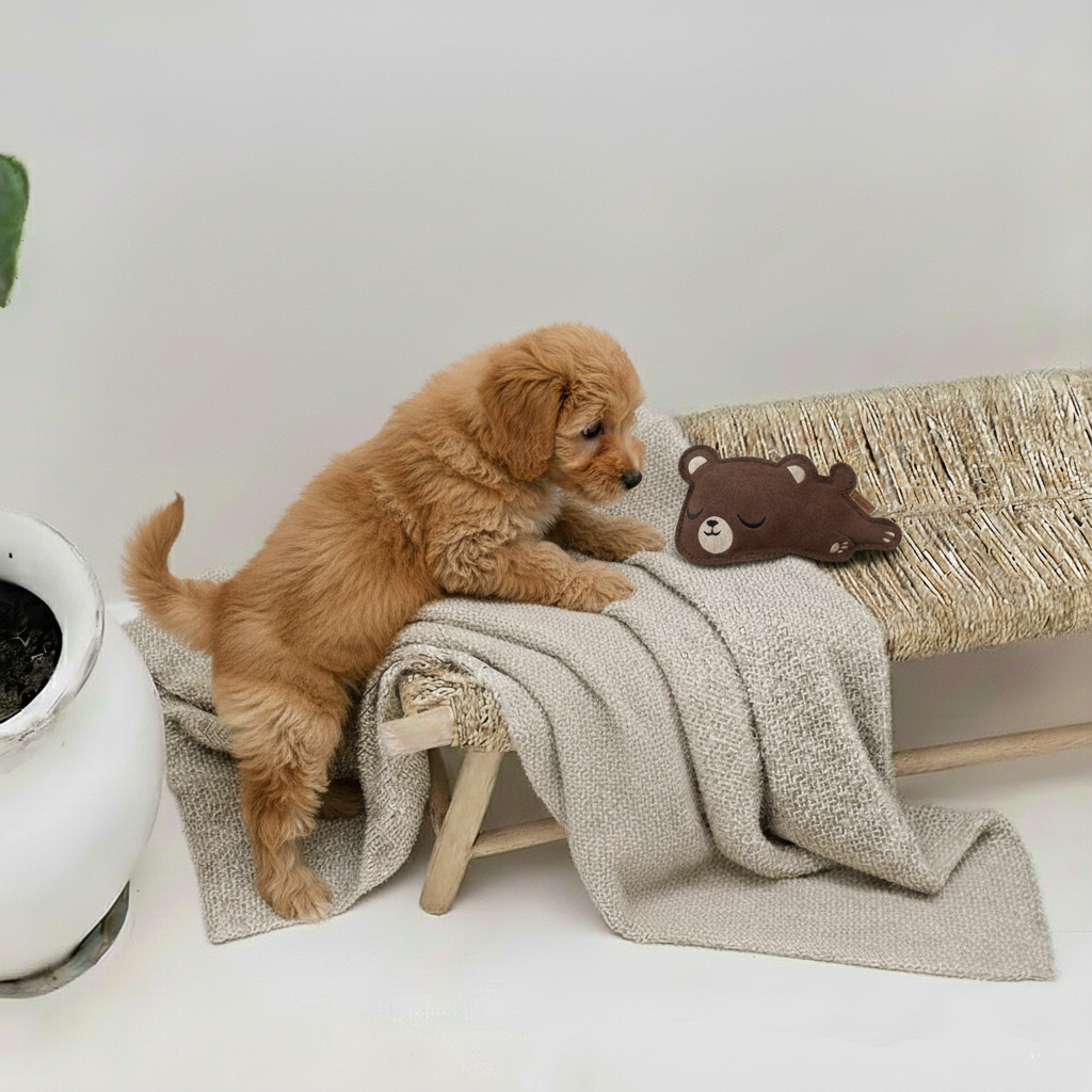 BUDDY. Leder Hundespielzeug für kleine Hunde "Kleiner Bär"