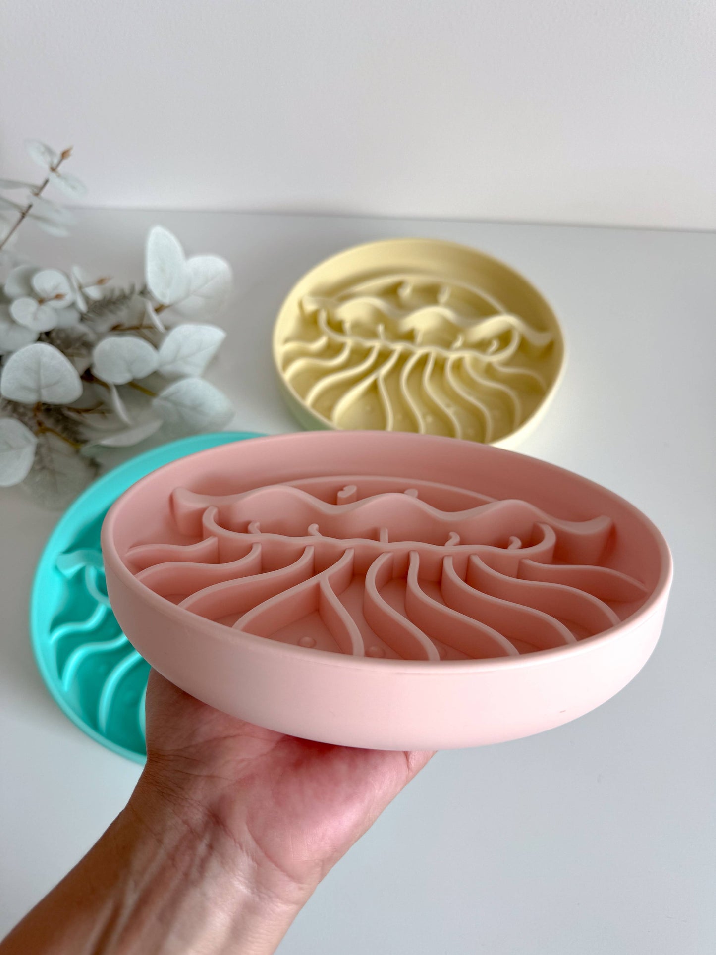 Slow Bowl Jellyfish für Hunde, Schleckmatte, Lick Mat, 
