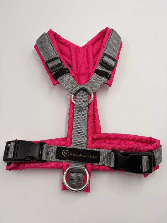 Brustgeschirr pink/grau reflektierend