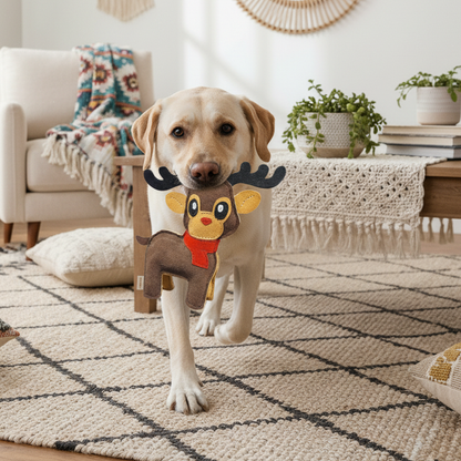BUDDY. Hundespielzeug aus Leder zu Weihnachten "Rudolph"