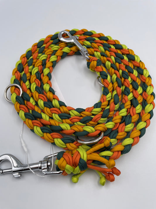 Paracord Hundeleine gelb / 2m Knoten für vier Pfoten