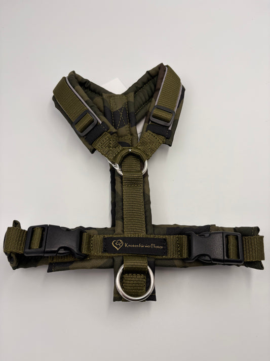 Brustgeschirr Camouflage/oliv reflektierend