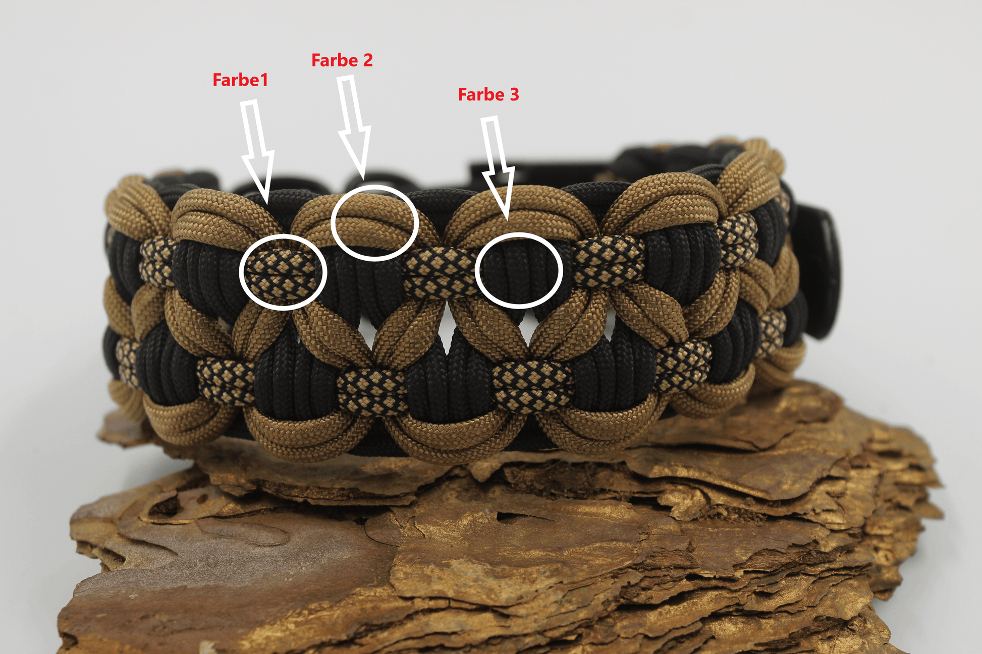 Paracord Halsband mit biothane Verschluss Hundehalsband farb Anordnung 