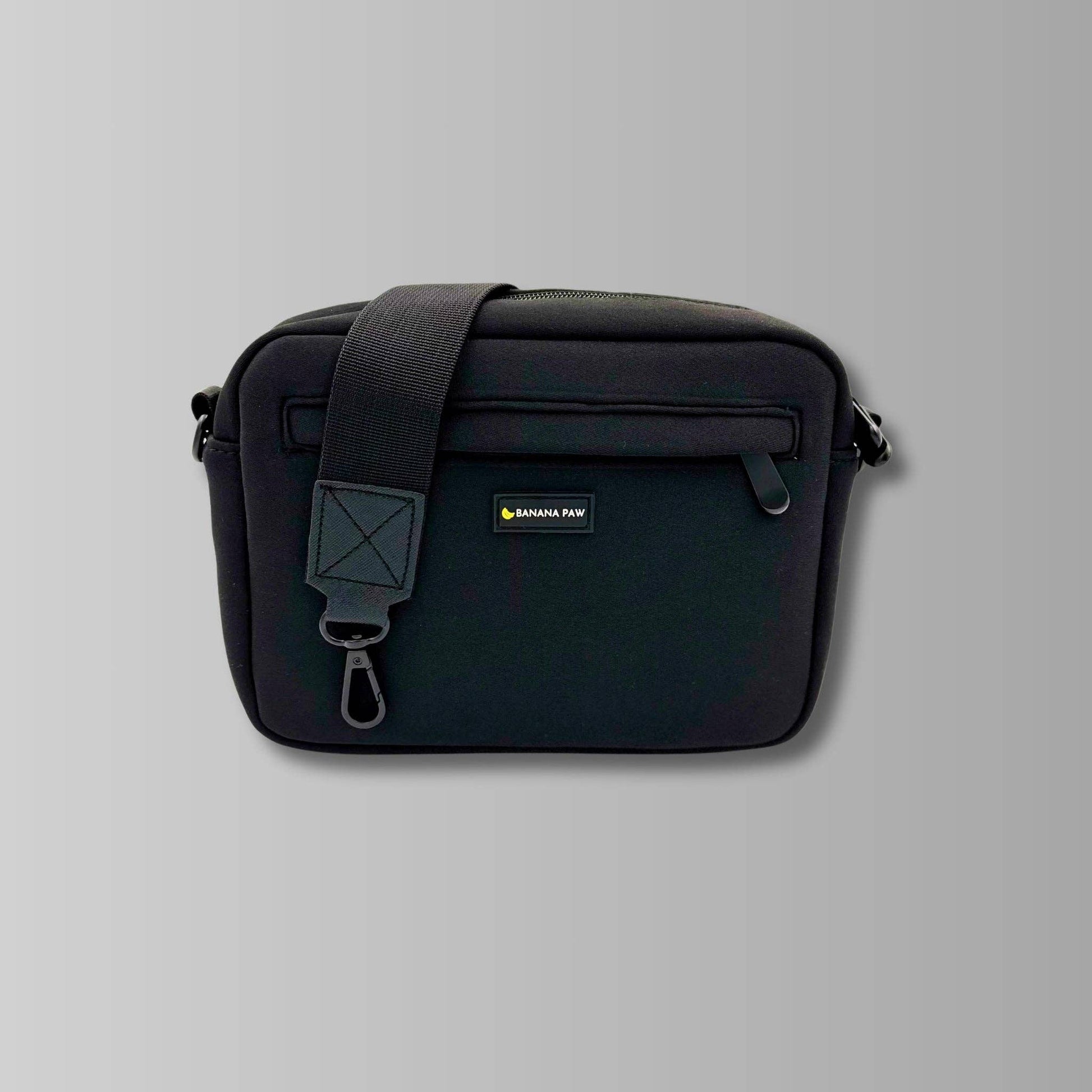 Gassi Tasche schwarz, BananaPaw, Stoff Neopren, Knoten für vier Pfoten