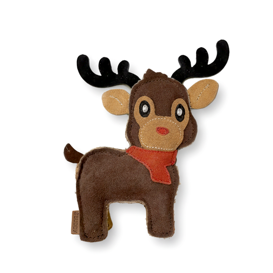 BUDDY. Hundespielzeug aus Leder zu Weihnachten "Rudolph"